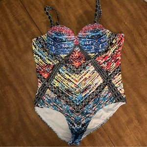 Multicolored One Piece Swimsuit